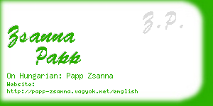 zsanna papp business card